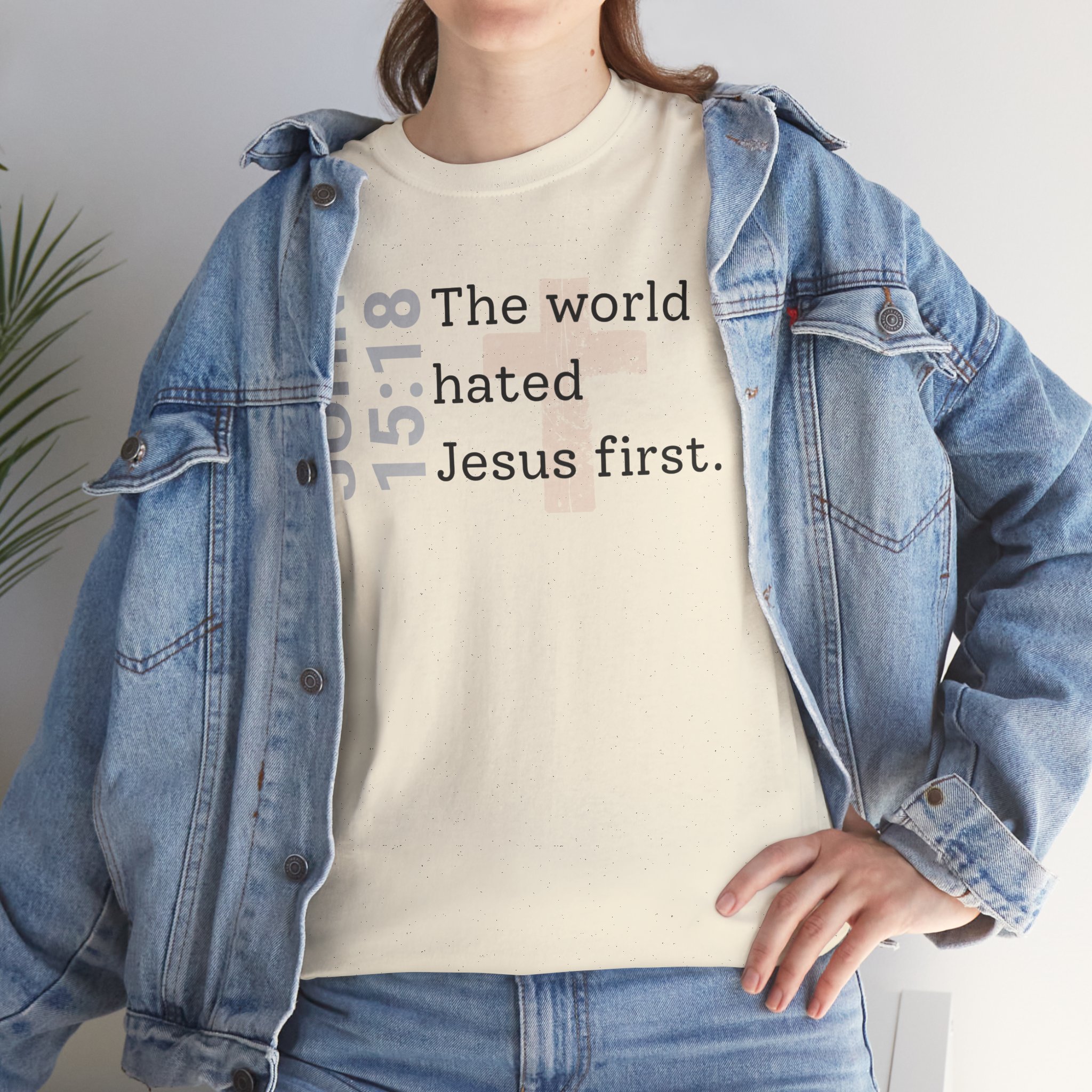 Christian T‑Shirt "John 15:18 - The world hated Jesus first" - Image 12